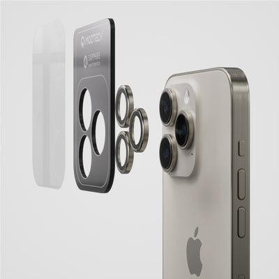 MOZTECH® 【鍛造不鏽鋼】iPhone 15Pro/15Pro Max 藍寶石鏡頭貼 鏡頭保護貼
