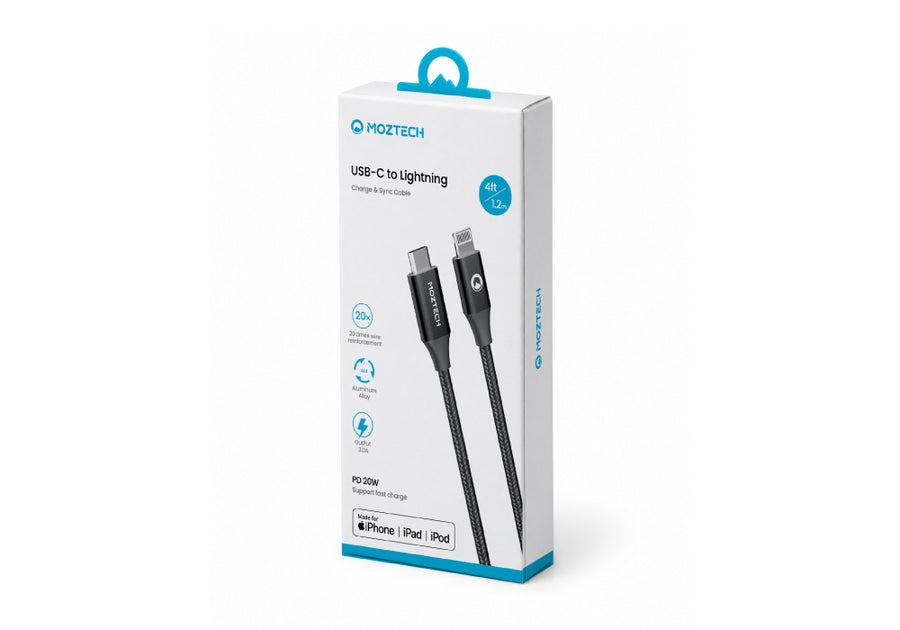 MOZTECH® USB-C to Lightning 編織傳輸充電線