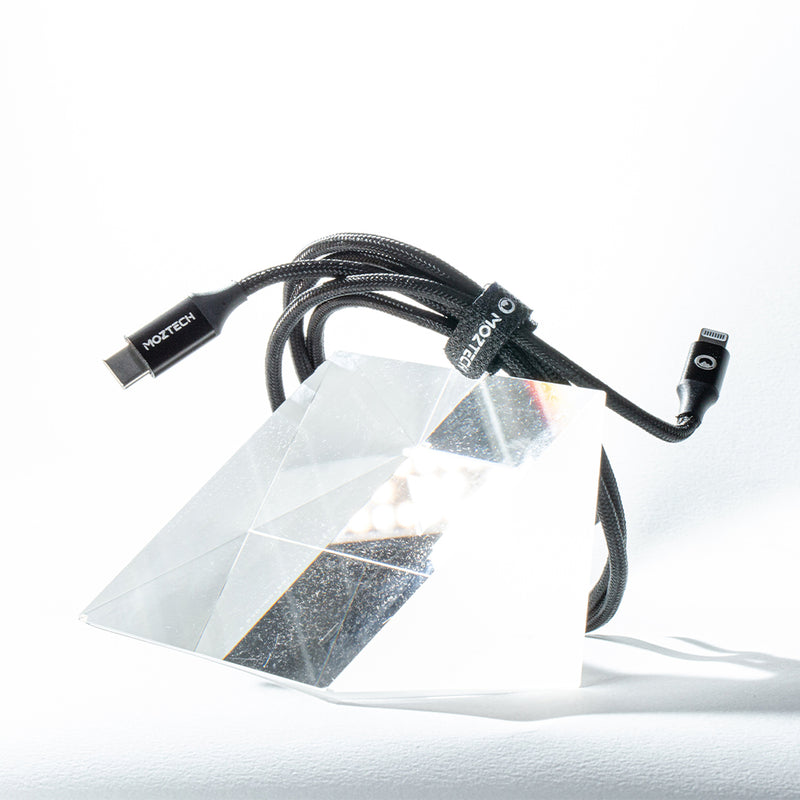 MOZTECH® USB-C to Lightning 編織傳輸充電線 蘋果MFi認證